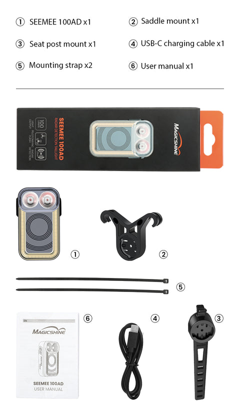 rear bike light for helmet